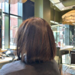 Keratin smoothing treatment on a ladies short hair in manchester